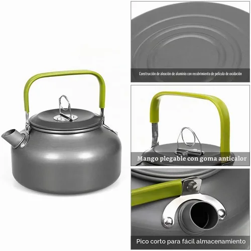 Vista 6 de Hervidor de té para acampar, cafetera de 27 fl oz/0.8 L, cafetera para campamento