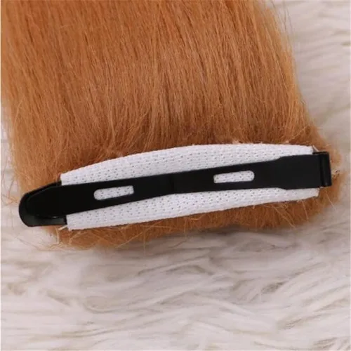 Vista 3 de Angela0123 - Cola de felpa de pelo sintético de lobo y gato de zorro + 2 orejas de clip para adultos, diadema de juguete para Halloween, disfraz