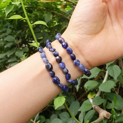 Vista 5 de Adabele 1pc Natural Stretch Gemstone Bracelet 5mm-8mm Free Form Bead 7 Inch 7.5 Inch Healing Crystal Engergy Quartz Chakra Jewelry Women Birthday