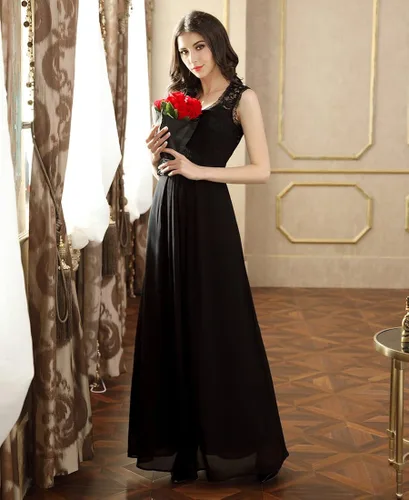 Vista 3 de Miusol - Vestido de mujer casual con cuello en V sin mangas estilo vintage para boda maxi vestido