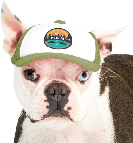 Vista 31 de Sunset Collection, sombreros de camionero de PupLid para perros (XXS) Protección solar elegante de alta calidad para el perro moderno, ajustable