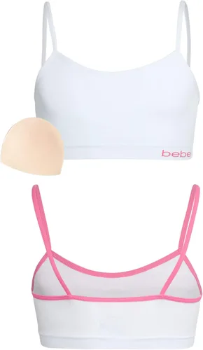 Vista 4 de bebe Sujetador deportivo de entrenamiento sin costuras para niña con almohadillas extraíbles (paquete de 4)