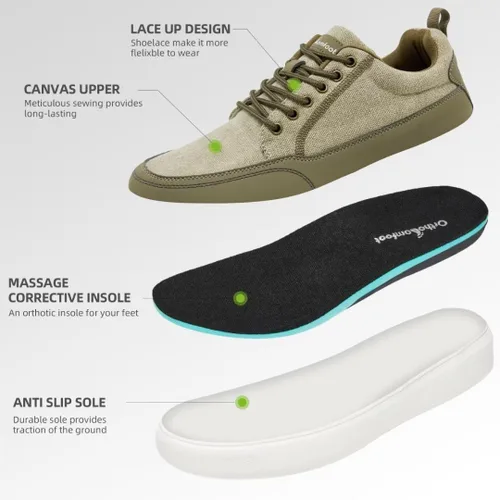 Vista 5 de OrthoComfoot Zapatillas ortopédicas de moda para hombre para fascitis plantar zapatos de caminar acolchados de apoyo casual para la diabetes