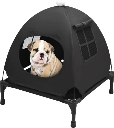 Vista 10 de Pozico Cama elevada para mascotas con malla transpirable para gatos y perros pequeños, cuna refrescante elevada para cachorros y gatitos, 18.9 x