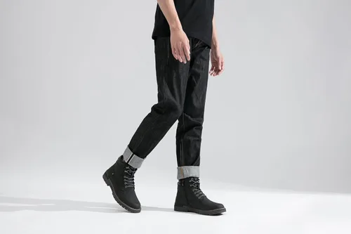 Vista 4 de Jousen Botas casuales para hombre, botas chukka con cremallera a la moda