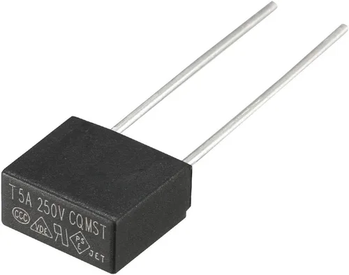Vista 2 de uxcell 10pcs DIP montado en miniatura cuadrado lento golpe micro fusible T5A 5A 250V negro