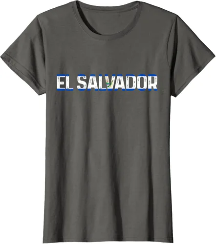 Vista 6 de Camiseta Vintage Pride con bandera salvadoreña de El Salvador, Negro