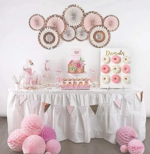 Vista 2 de Soporte de donas para fiesta, tablero de exhibición de madera con capacidad