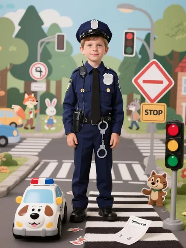 Vista 4 de Disfraz de policía para niños, disfraz de policía para Halloween, fiesta de cosplay