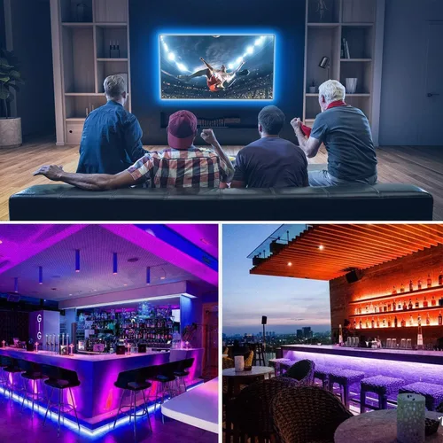 Vista 9 de PAUTIX Tira de luz LED RGB controlador inteligente inalámbrico, control remoto de 44 teclas y control de aplicación, sincronización de música