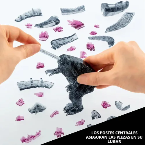 Vista 3 de Bepuzzled, Godzilla Ultra Deluxe - Rompecabezas de cristal 3D, para amantes de Godzilla, coleccionistas y rompecabezas a partir de 12 años