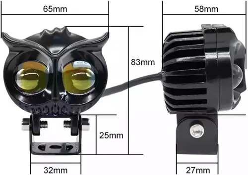 Vista 2 de YSY 1 unids motocicleta LED Spot luz blanca amarilla lámpara de conducción de doble color búho LED trabajo 9-60V para bicicleta de calle coche ATV