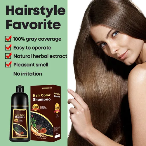 Vista 5 de Champú natural de color gris plateado, 16.9 onzas líquidas, tinte para el cabello 3 en 1, nutritivo y teñido para hombres y mujeres