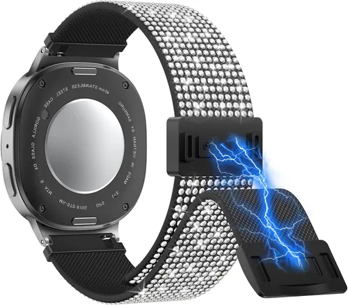 Vista 20 de LETOID Correas para Samsung Galaxy Watch para Mujeres, Correa de Nylon Elástica con Brillos Diseñada para Samsung Galaxy Watch 8/7/6/5/4/FE, Active