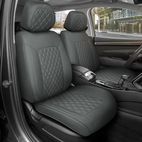 Vista 52 de MotorBox Meridian Series - Fundas de asiento de piel napa, fundas clásicas de asiento delantero, de piel sintética de alta calidad, color beige