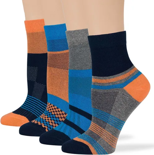 Vista 14 de 7BIGSTARS KINGDOM Women's Cotton Quarter Non-Binding Diabetic Fashion Socks-L-M-4 Pack-Multicolor