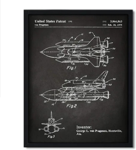 Vista 40 de Andaz Press Póster de decoración de pared con estampado de patente de pizarra, 8.5 x 11 pulgadas, aviones, trenes, automóviles, póster de patente
