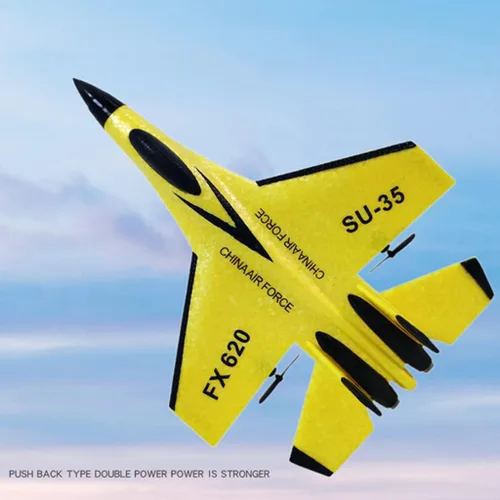Vista 4 de Feamos Fmingdou Avión Rc, avión RC realista SU-35 Fighter EPP Avión de espuma para niños Fácil vuelo antichoque Control remoto avión para niños 13.0