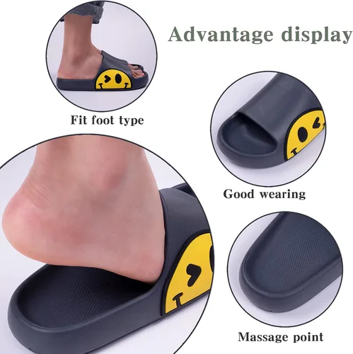 Vista 4 de Sandals for Girls and Boys,Mens Slippers Sandals for Women,EVA Anti-Slip Indoor & Outdoor Kids Slippers Smile Face Open Toe Spa Bath Pool Gym House