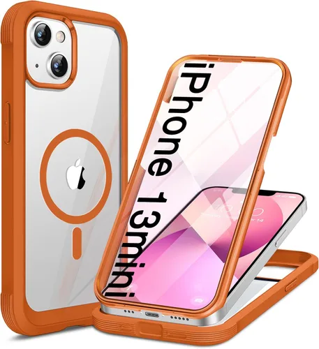 Vista 191 de Miracase - Funda magnética para iPhone 13 Pro Max de 6.7 pulgadas (compatible con MagSafe), transparente, completo, protector de pantalla de vidrio
