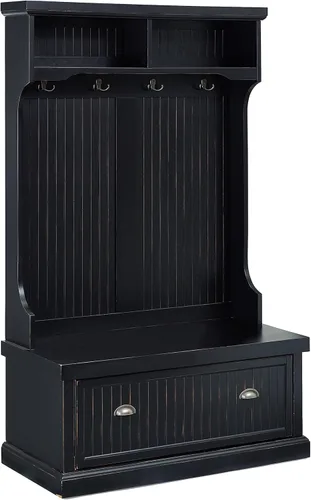 Vista 11 de Crosley Furniture - Hall Tree- Mueble para pasillo, Madera, Blanco gastado