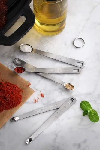 Vista 5 de New Star Foodservice 42924 Juego de cucharas medidoras de acero inoxidable, Mini
