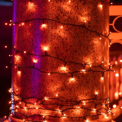 Vista 8 de TW SHINE Luces de Halloween, 200 LED 66 pies Luces de Halloween para Exteriores Enchufables con 8 Modos, Luz Impermeable para Exteriores Naranja