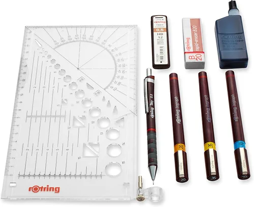 Vista 8 de Rotring Isograph Plumas para dibujo técnico. Juego de 3 unidades, Marrón