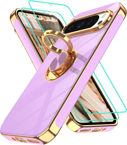 Vista 83 de Funda para Motorola Moto G 5G 2024: Funda Moto G Play 5G 2024 con 2 piezas de protectores de pantalla, soporte de anillo de rotación de 360°