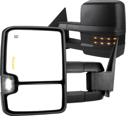 Vista 28 de AUTOSAVER88 Espejos de remolque compatibles con Chevy Silverado GMC Sierra 2007-2014, juego de espejos de remolque con calefacción eléctrica