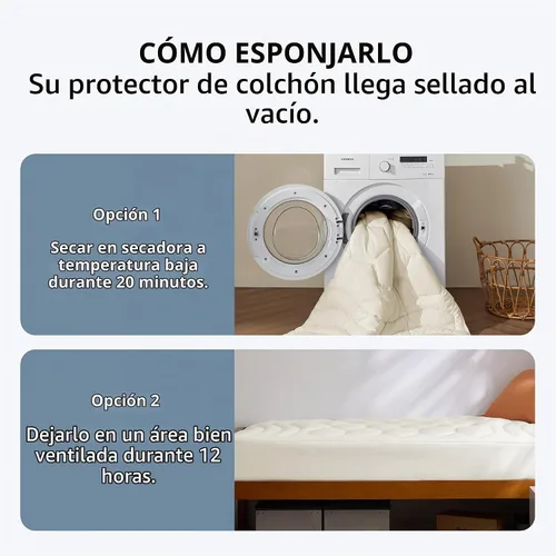 Vista 9 de Bedsure Protector de colchón beige individual XL – Cubrecolchón suave para dormitorio universitario, protector de cama individual extra largo