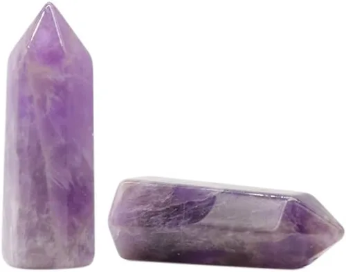 Vista 9 de LE SKY 8 piezas de piedras decorativas naturales hexagonales con forma de varita curativa ágata de cristal curativo piedras energéticas para joyería
