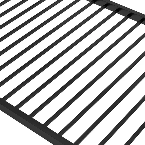 Vista 9 de Litera de metal individual sobre individual, litera baja resistente con barandillas de seguridad y escalera para niños, adolescentes y adultos,