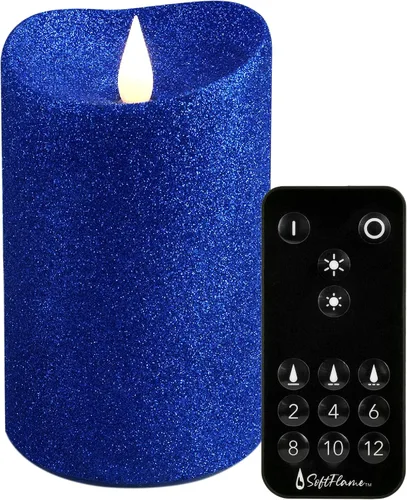 Vista 13 de Velas de Navidad sin llama con control remoto, 7,6 cm x 12,7 cm, Velas parpadeantes de cera real con mecha 3D, pilas, vela de árbol de Navidad Árbol