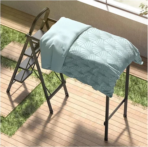 Vista 5 de TOMYEUS Escurridor plegable multifuncional para secar ropa de doble propósito, escalera telescópica plegable de aleación de aluminio, escalera