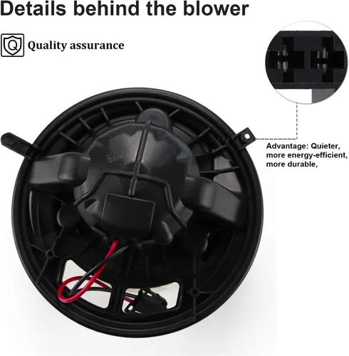 Vista 6 de Ventilador de motor de ventilador de calentador HVAC apto para Hyundai Accent 1995-1997, BMW 128i 135i 325i 325xi 328i 328xi 330i 330xi 335d 335i