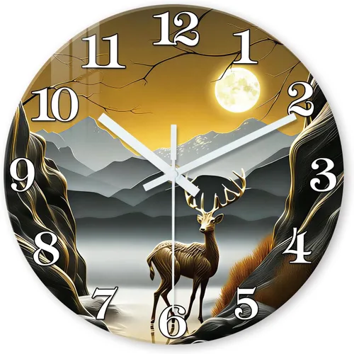 Vista 12 de XNM Reloj de Pared Analógico de Vidrio Operado por Batería 12 Pulgadas Redondo de Cuarzo Reloj de Gato Negro para Cocina Reloj de Pared Silencioso