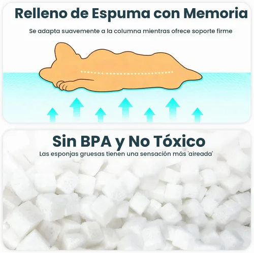 Vista 4 de Cama para gatos, cama para mascotas con forma de dona de 22 Blanco crema