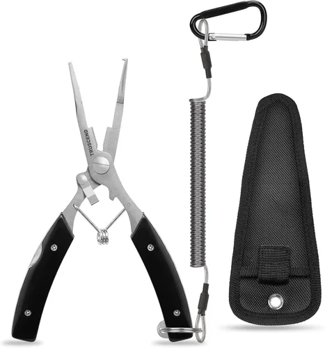 Vista 30 de TRUSCEND Alicates de pesca prácticos bloqueables con mango ergonómico innovador, herramienta de pesca recubierta de teflón resistente a la corrosión