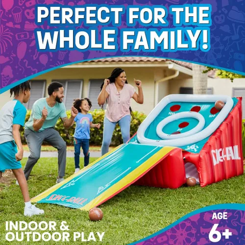 Vista 2 de Flybar FunPark - Juego inflable gigante de 11 pies, juegos de patio trasero al aire libre para niños y adultos, 4 bolas y bomba de aire eléctrica