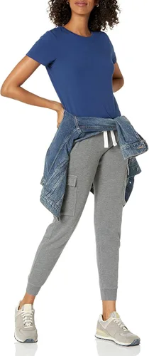 Vista 113 de Amazon Essentials Camiseta de manga corta con cuello redondo para mujer, de secado rápido, para entrenamiento, gimnasio, paquete múltiple