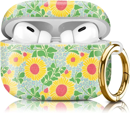 Vista 17 de Funda compatible con AirPod Pro de 2ª/1ª generación, ligera y duradera, resistente con llavero, diseño elegante funda para AirPod para mujer