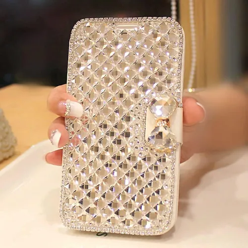 Vista 2 de Shinyzone Bling - Funda tipo cartera para Samsung Galaxy S22 Plus 5G, 3D Magntic Sparkle Bowknot Buckle Crystal Diamond Stones PU Funda de piel