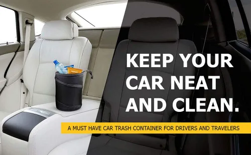 Vista 6 de Mavoro - Cubo de basura portátil a prueba de agua, plegable, Paquete de 1 Compact waterproof pop-up trash bin for car, truck or SUV; collapsible