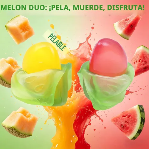 Vista 3 de Amos Peelerz - Caramelos de gomita pelables, mezcla de melón (sandía y melón), caja de regalo de 8.47 onzas con 10 bolsas individuales, aperitivos