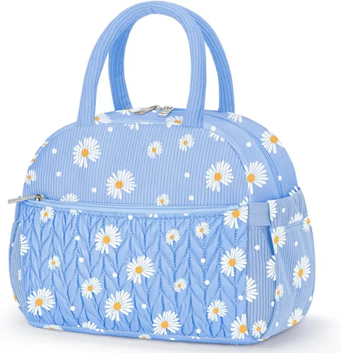 Vista 18 de KUBYA Lonchera de Pana Bolsa de Almuerzo para Mujeres y Hombres, Linda Fresa Pequeña Aislada Reutilizable Trabajo A Prueba de Fugas Simple Loncheras