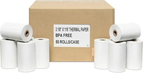 Vista 7 de Papel térmico de 1 3/4 pulgadas (44 mm) x 220 pies (50 rollos)