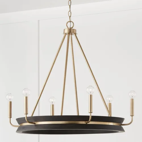 Vista 7 de Capital Lighting 447361KR Finn - Candelabro redondo de madera de mango hecho a mano, 6 luces, 360 vatios totales, 27 pulgadas de alto x 31 pulgadas