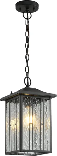 Vista 6 de Juegos de luces para exteriores, lámpara LED y aplique, accesorios de luz negros para porche, vidrio de agua exterior antioxidante para porche