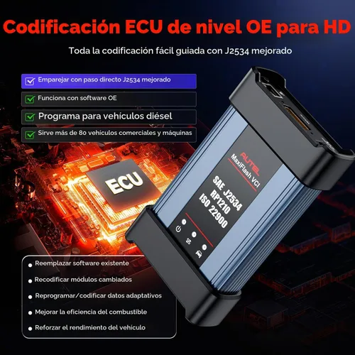 Vista 5 de Autel MaxiSys MS909CV, 2026 - Escáner diesel inteligente de alta resistencia